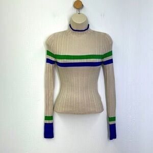 Urban Outfitters - BDG Kiara Open Back Stripe Sweater With Thumb Openings SZ XS
